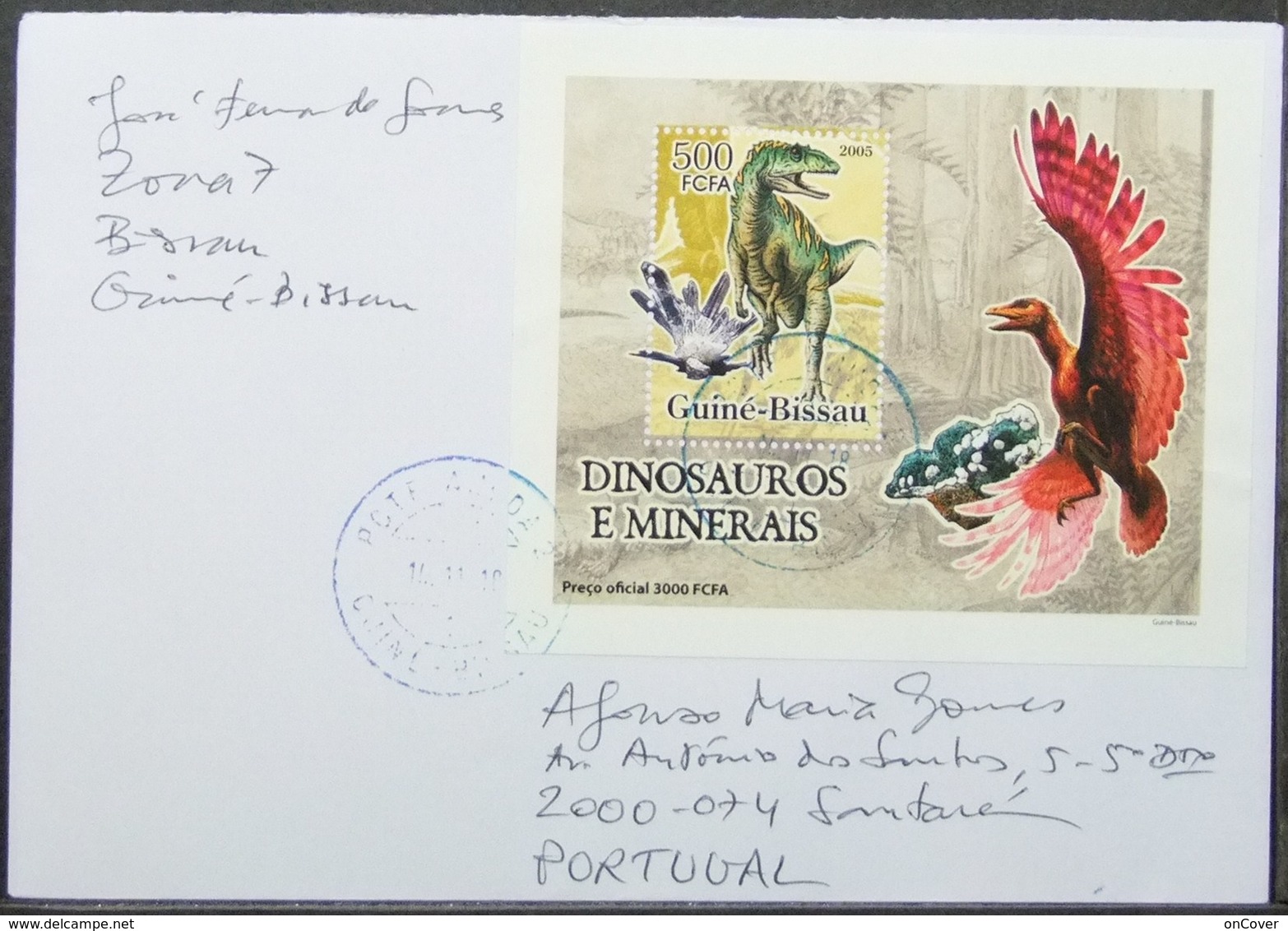 Guine-Bissau - Cover To Portugal Minerals Dinosaur Proof Perforate & Imperforate - Preistorici