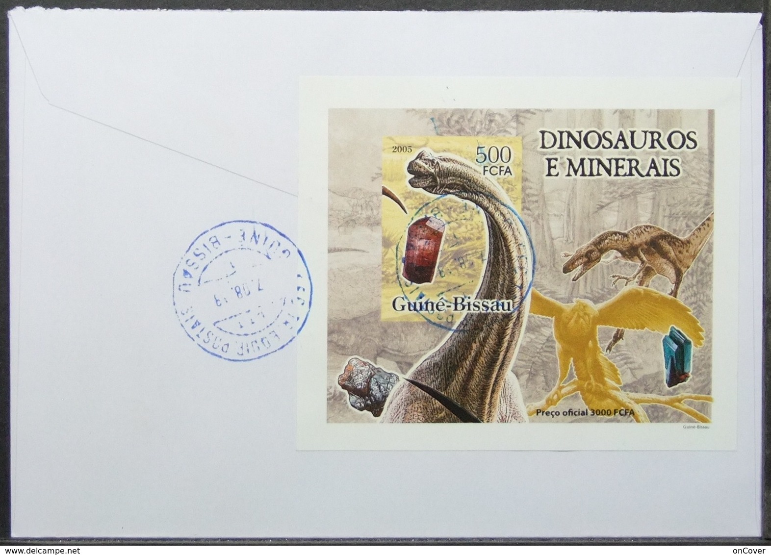 Guine-Bissau - Cover To Portugal Minerals Dinosaur Proof Perforate & Imperforate - Preistorici