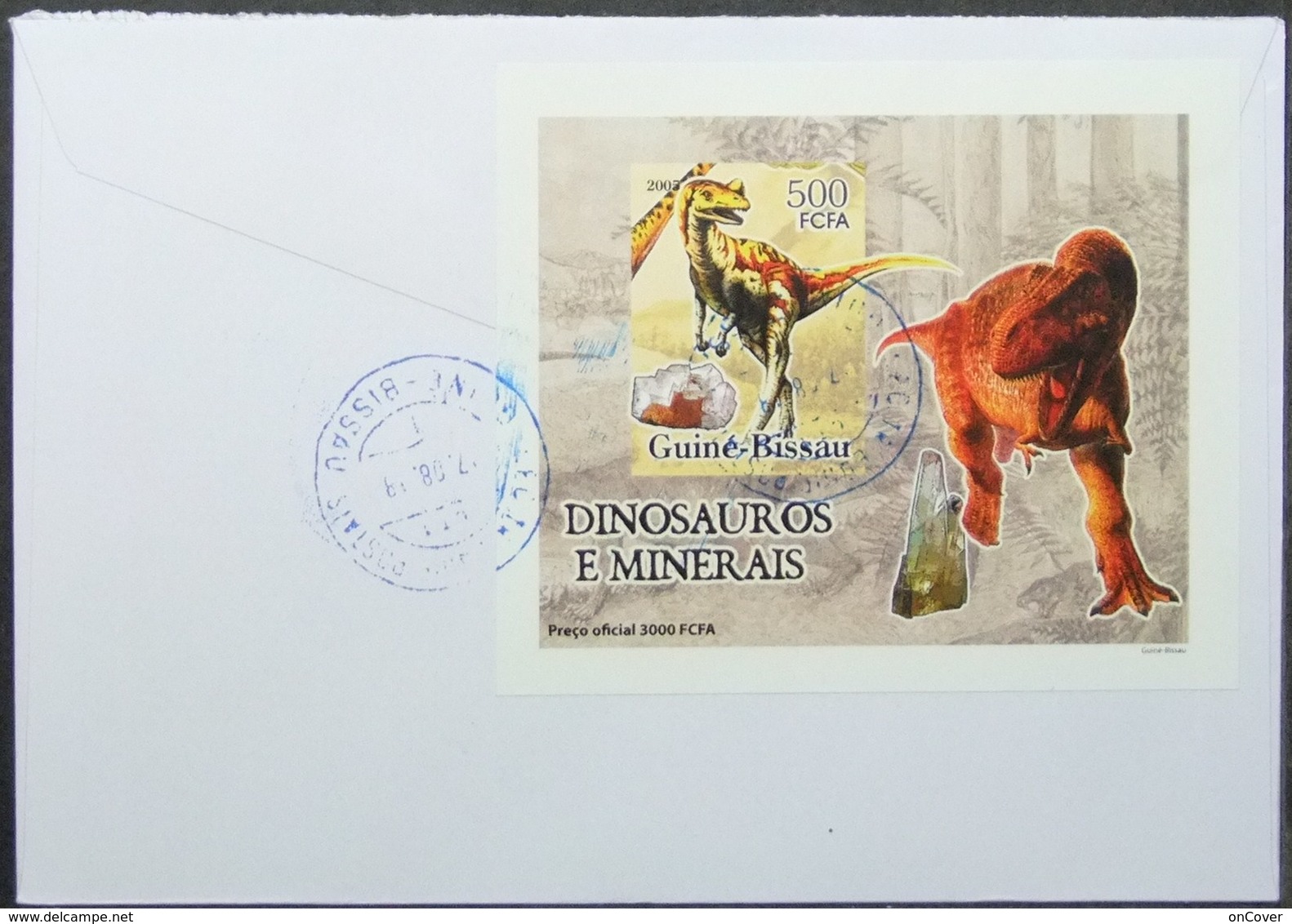 Guine-Bissau - Cover To Portugal Minerals Dinosaur Proof Perforate & Imperforate - Minerali