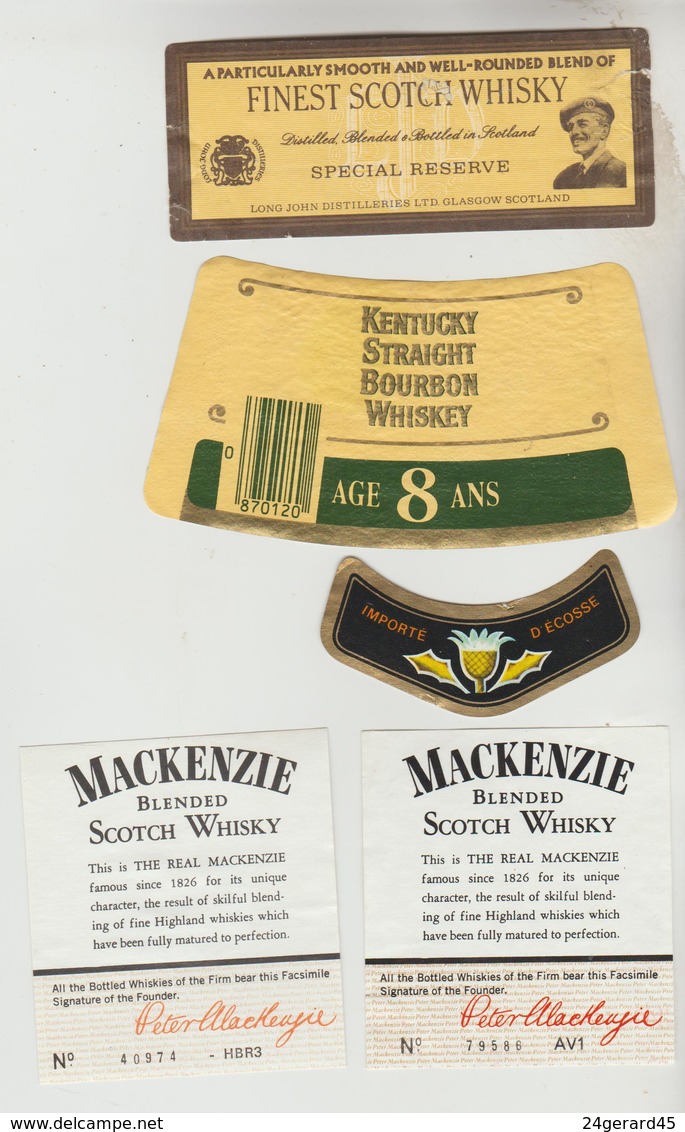 3 ETIQUETTES OENOPHILIE PUBLICITE VIN ALCOOL - Whisky GRANT'S, MACKENZIE, Apéritif VIN LORRAIN - Whisky