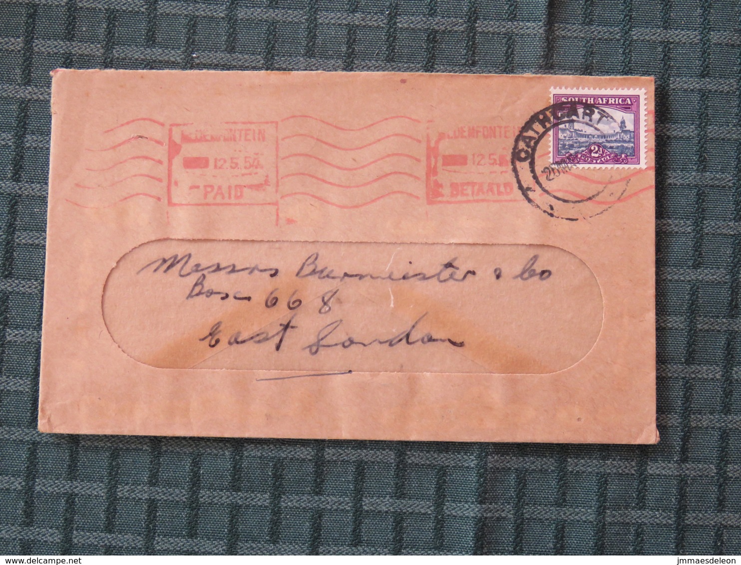 South Africa 1954 Cover Cathcart To East London - Government Buildings Pretoria - Bloemfontein Machine Franking - Briefe U. Dokumente