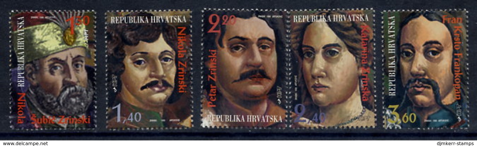 CROATIA 1996 Zrisnski And Frankopani Families  MNH / **.  Michel 377-81 - Croazia