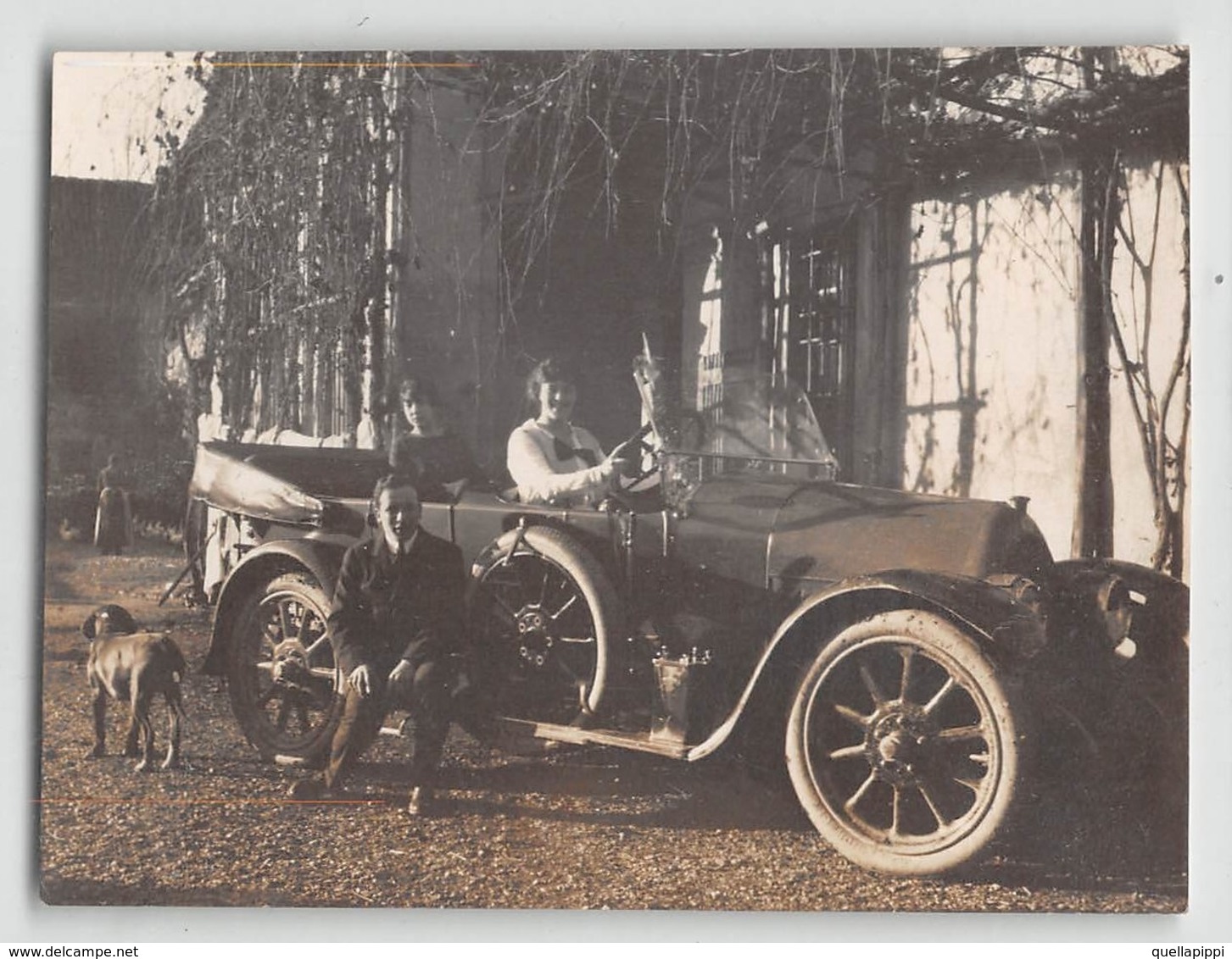 09478 "AUTO ANNI '30 - IN CAMPAGNA"  ANIMATA, CANE, GALLINE.  FOTO ORIGINALE - Automobili