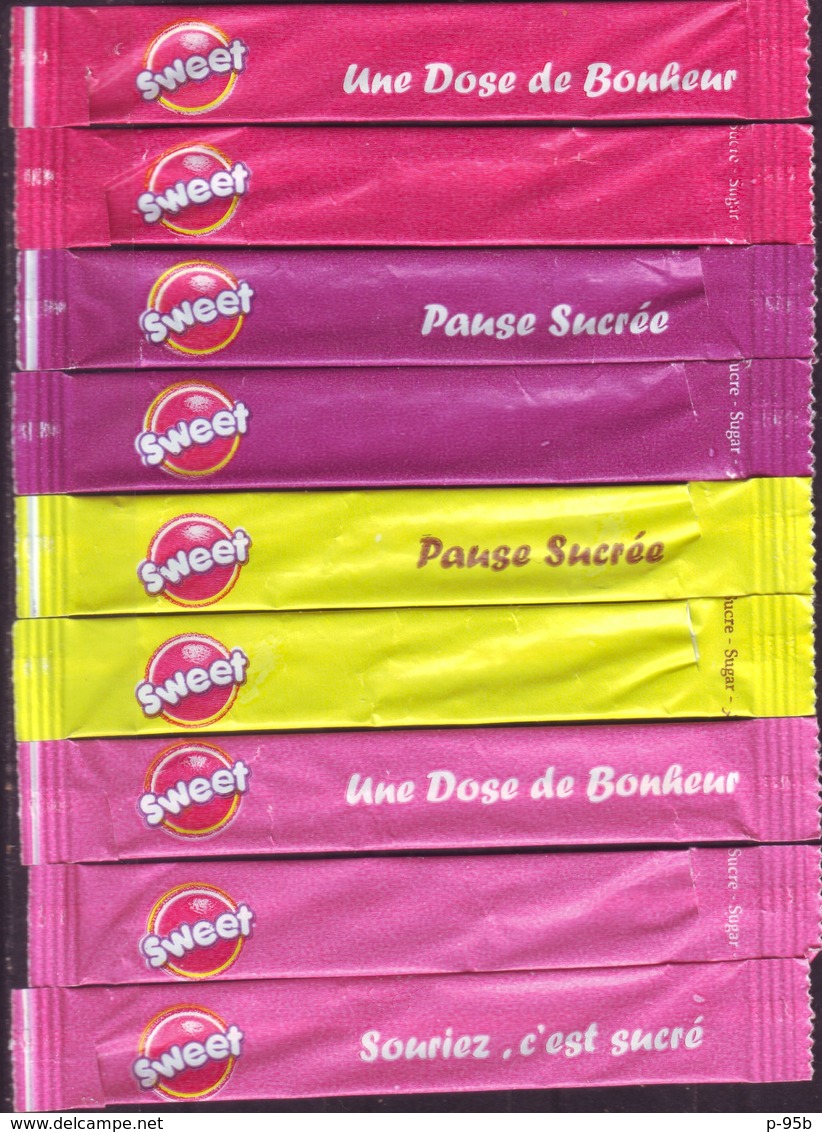 Sucre - Série Complète De 9 Sticks De Sucre Vides -  Sweet Général Unit Algérie. - Sucres