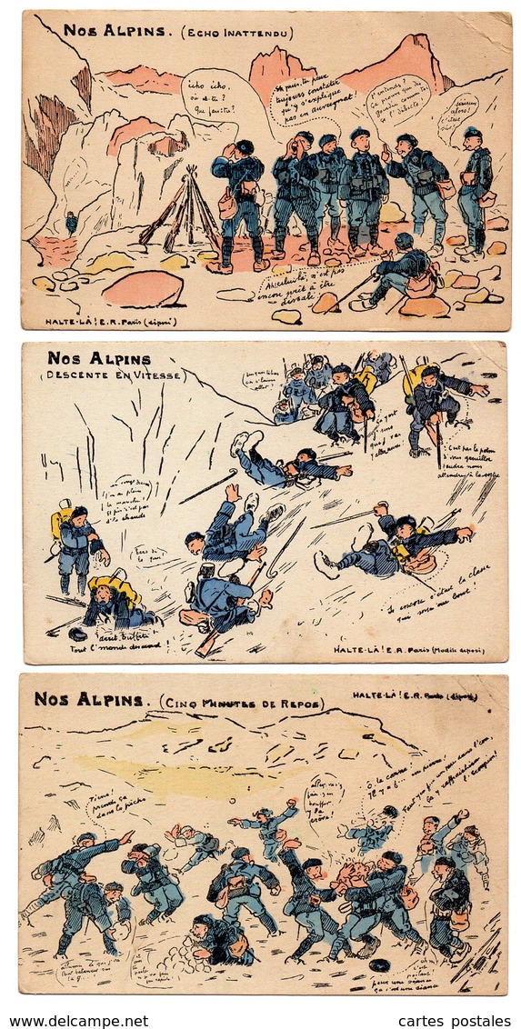 Nos Alpins Lot De 3 Cartes Postales ( Chasseurs Alpins ) - 1900-1949