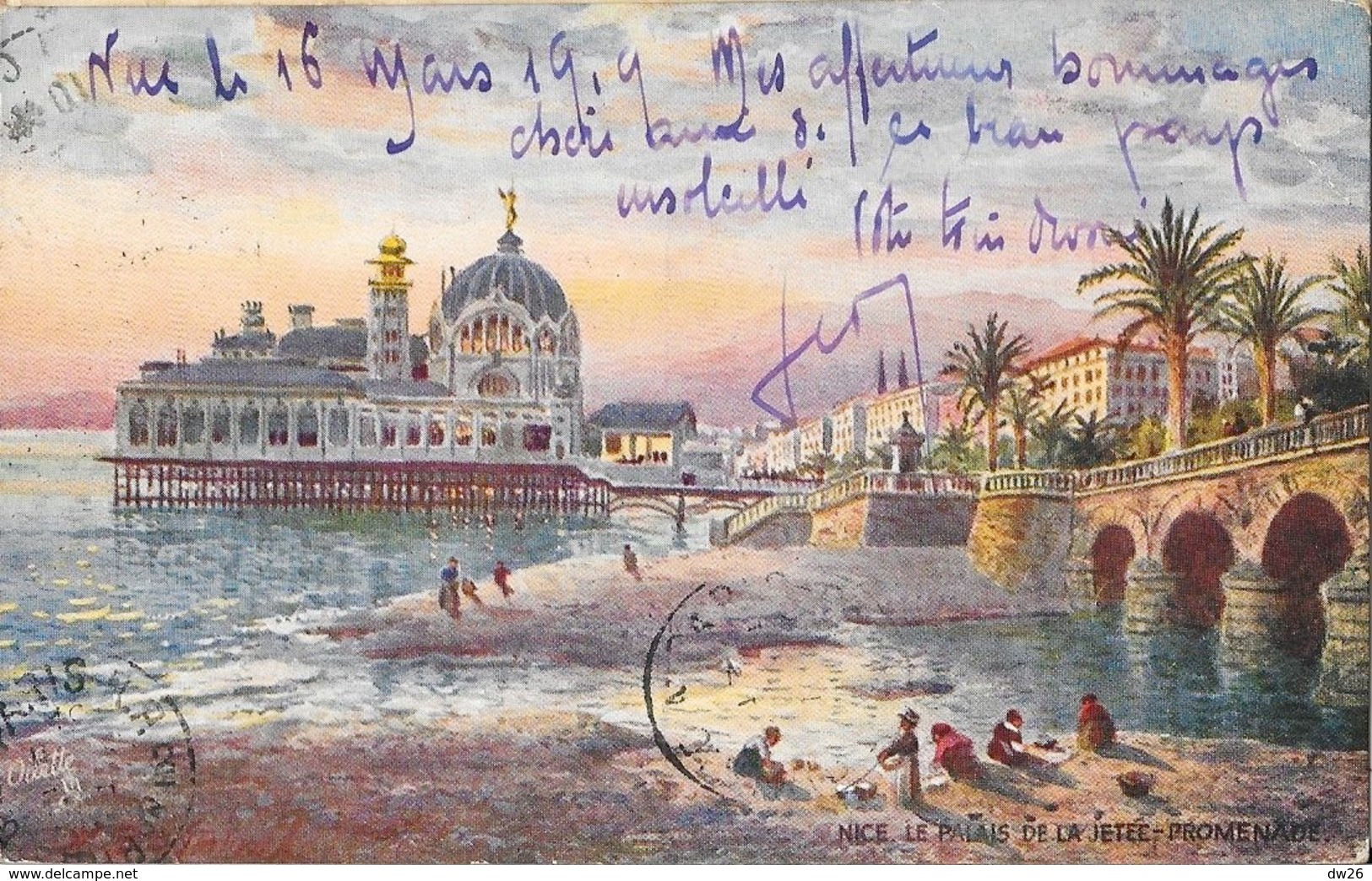 Aquarelle De Henry B. Wimbush: Nice, Le Palais De La Jetée Promenade - Raphaël Tuck Et Fils, Carte Oilette N° 104 - Wimbush