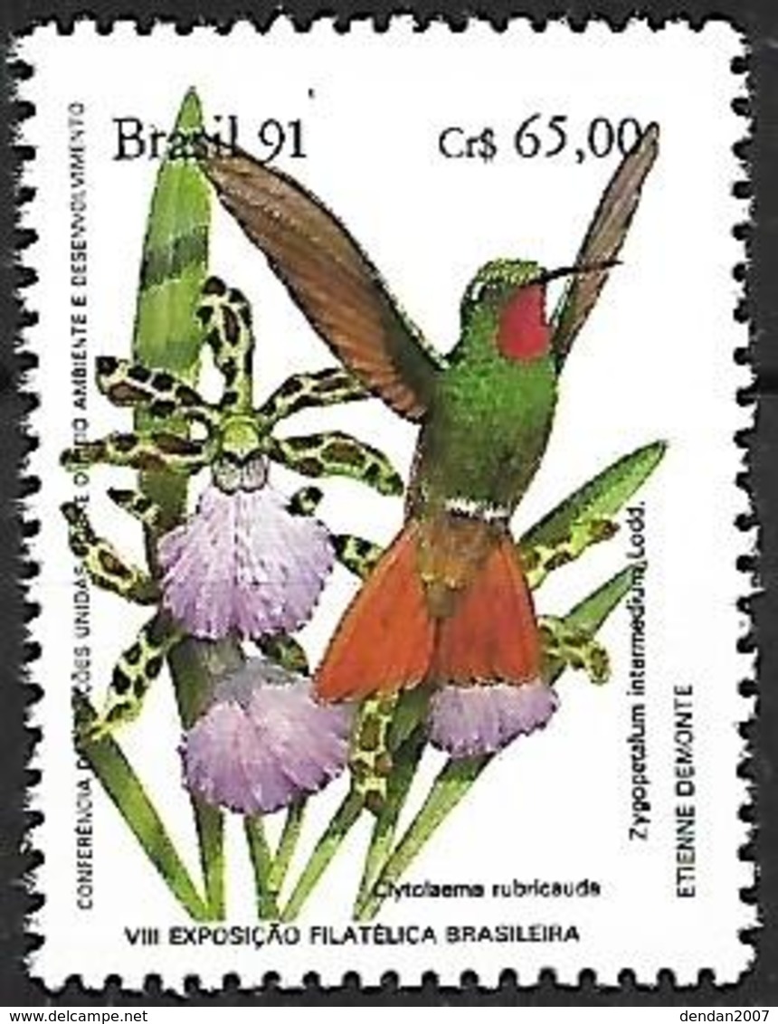 Brazil - MNH - 1991 -    Brazilian Ruby    Clytolaema Rubricauda - Colibris