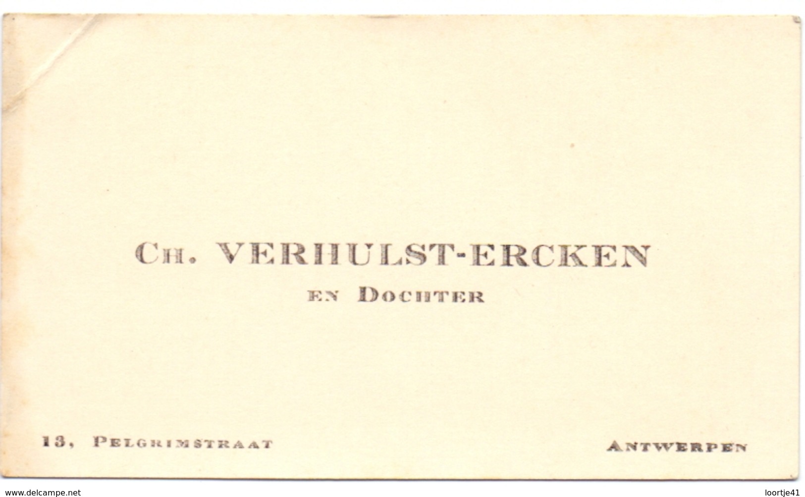 Visitekaartje - Carte Visite - Ch. Verhulst - Ercken & Dochter  - Antwerpen - Cartes De Visite