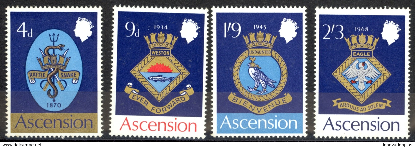 Ascension Sc# 126-129 MNH 1969 Naval Coats Of Arms - Ascension