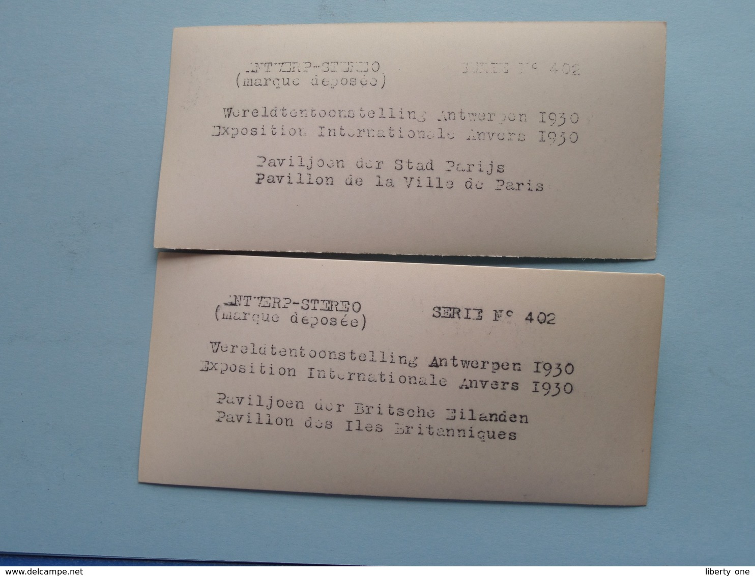 WERELDTENTOONSTELLING Antwerpen 1930 ( Série N° 402 ) ANTWERP Stéréo - Ch. DU HOUX ( Zie / Voir Photos ) ! - Stereoscopic
