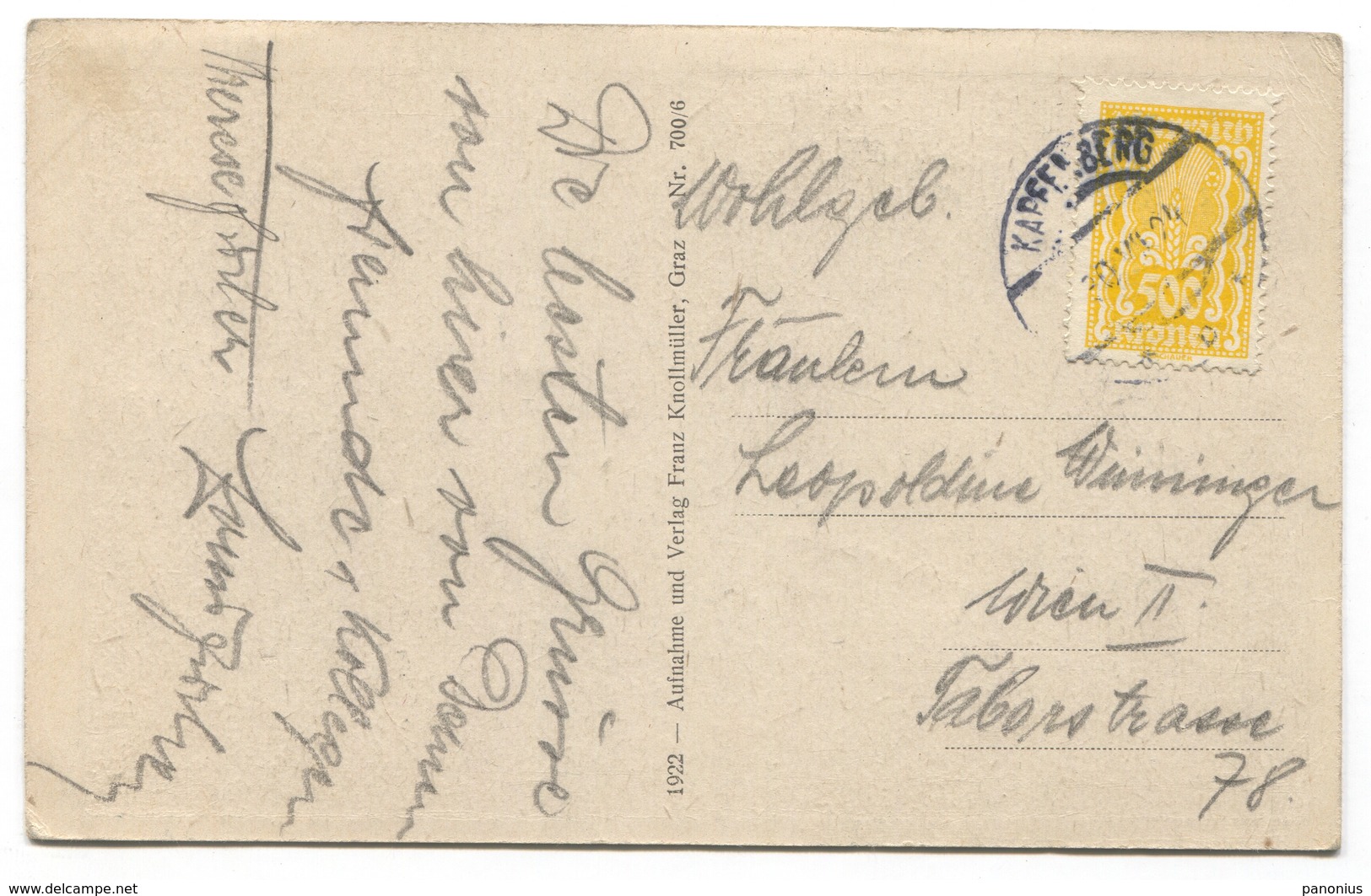 KAPFENBERG DIEMLACH - AUSTRIA, Year 1922 - Kapfenberg