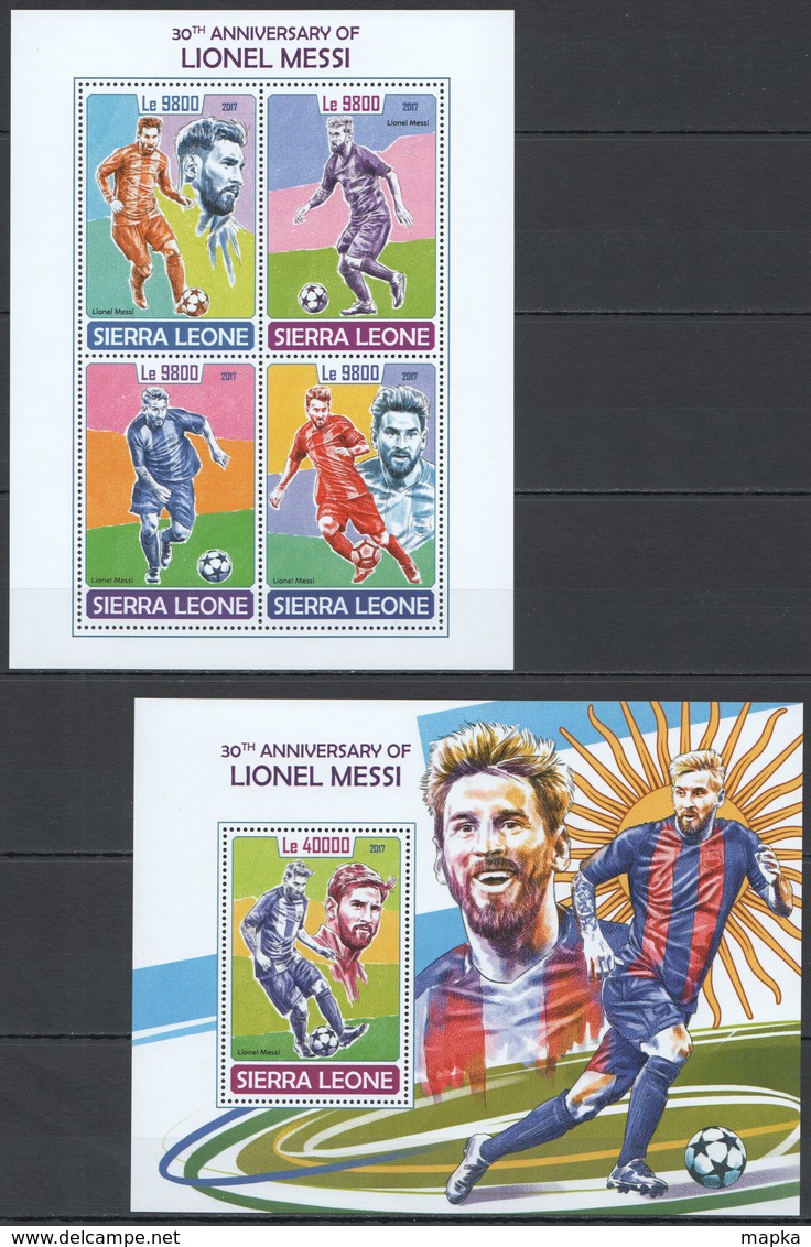 RR456 2017 SIERRA LEONE SPORT FOOTBALL 30TH ANNIVERSARY LIONEL MESSI KB+BL MNH - Altri & Non Classificati