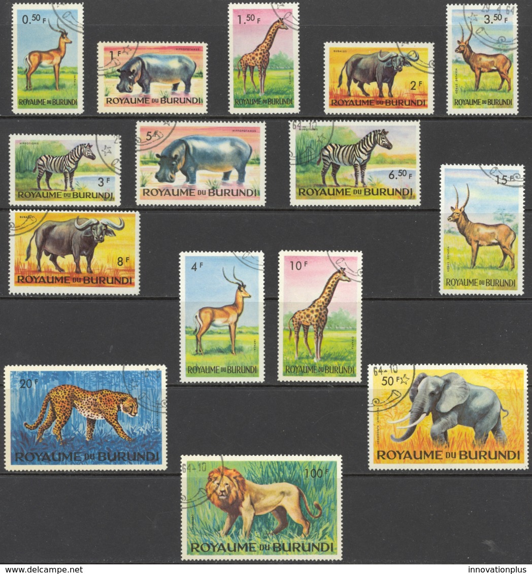 Burundi Sc# 73-87 Used 1964 50c-100fr Multi Animals - Used Stamps