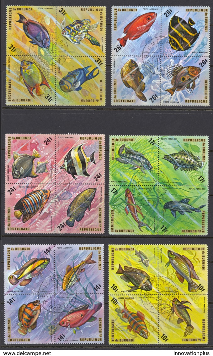 Burundi Sc# C207-C212 Used 1974 10fr-31fr Fish - Used Stamps