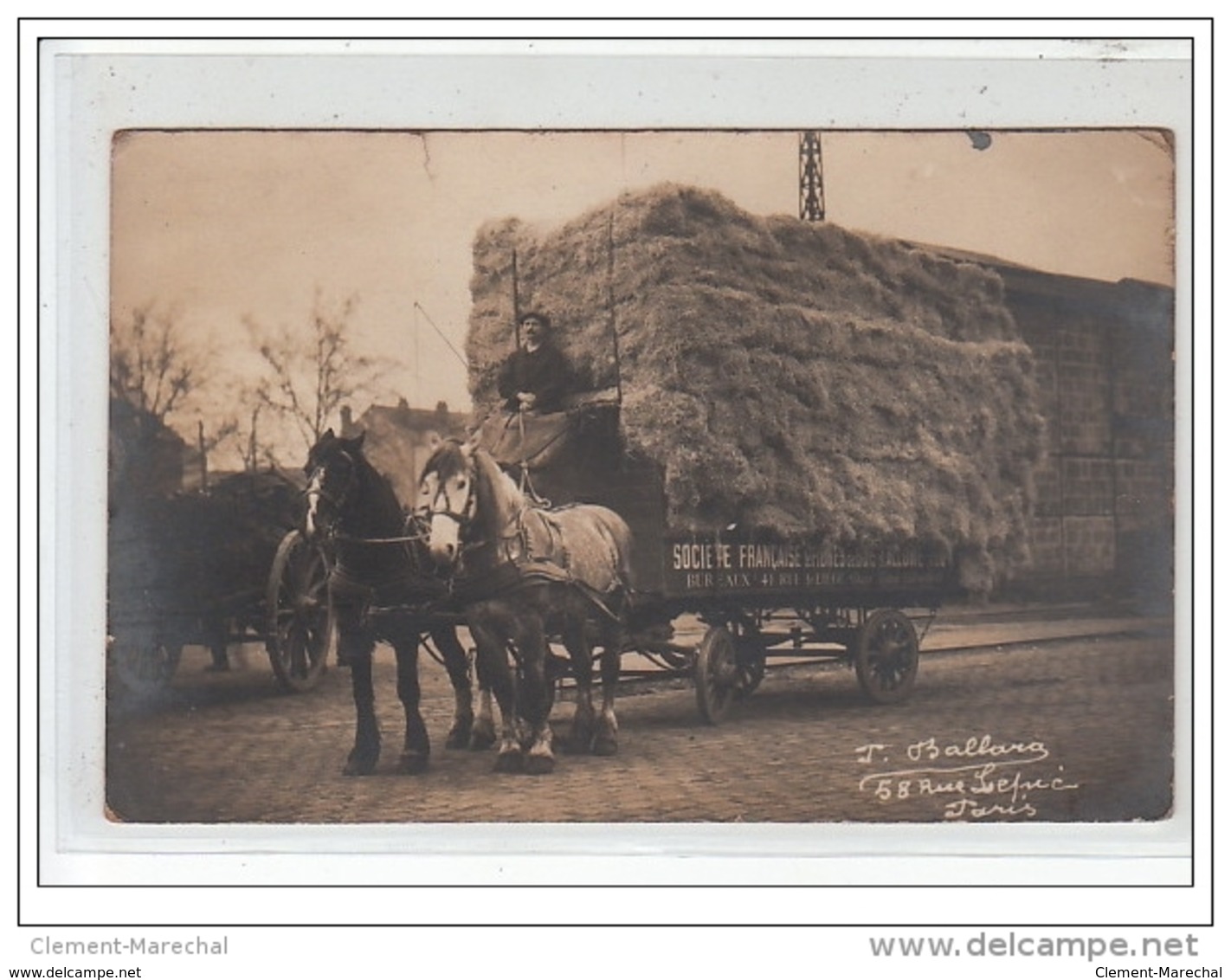 PARIS - CARTE PHOTO - Attelage De La Société Française De Fibres De Bois Et Allume Feu - Très Bon état - Autres & Non Classés