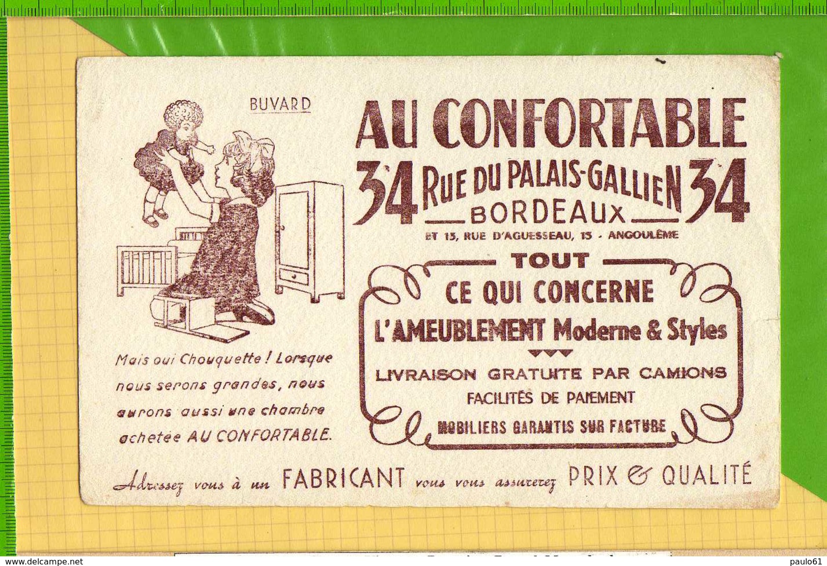 Buvard & Blotting Paper :L'Ameublement AU CONFORTABLE Bordeaux - Produits Ménagers