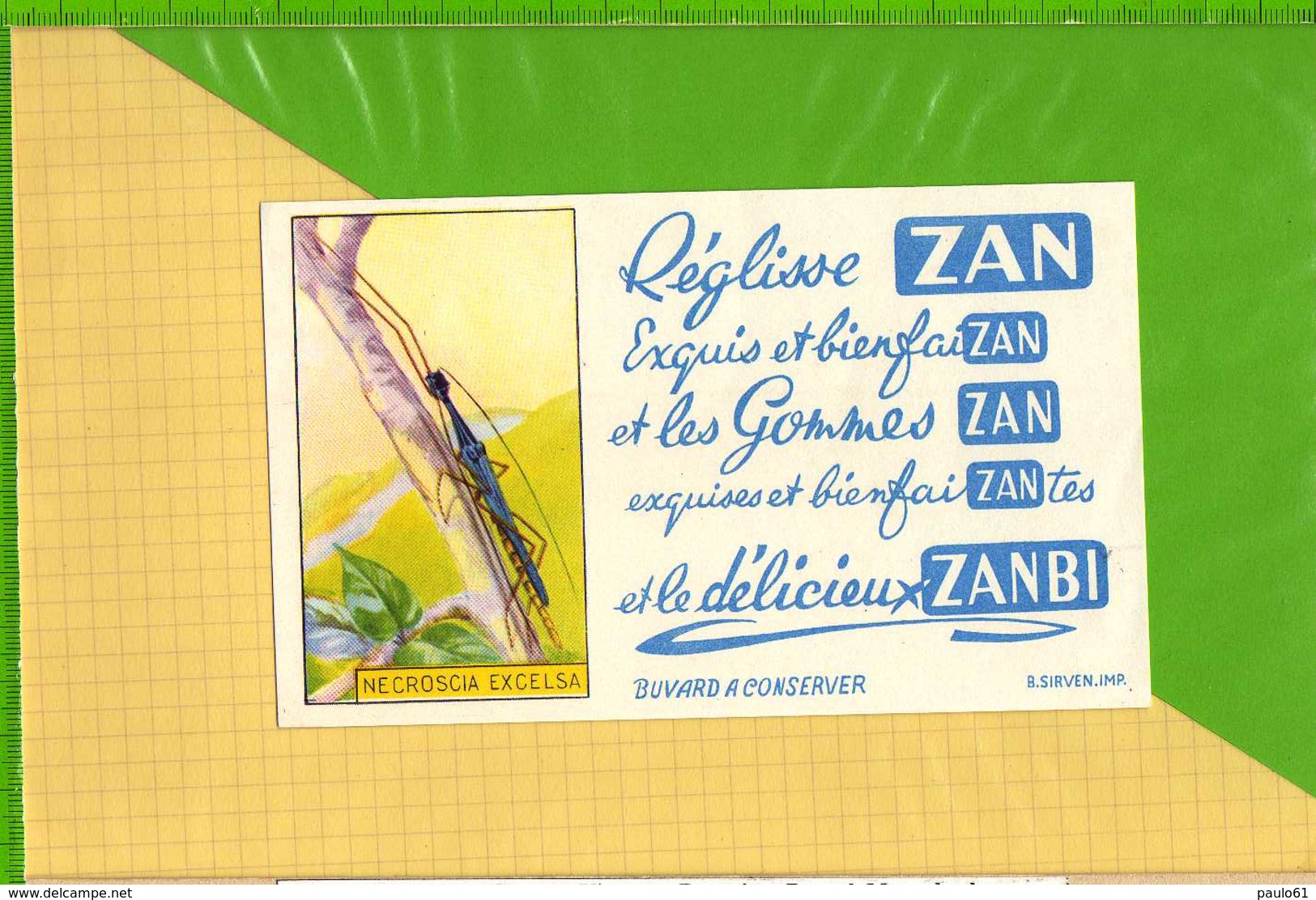 Buvard & Blotting Paper :Reglisse ZAN NECROSCIA EXCELSA - Sucreries & Gâteaux