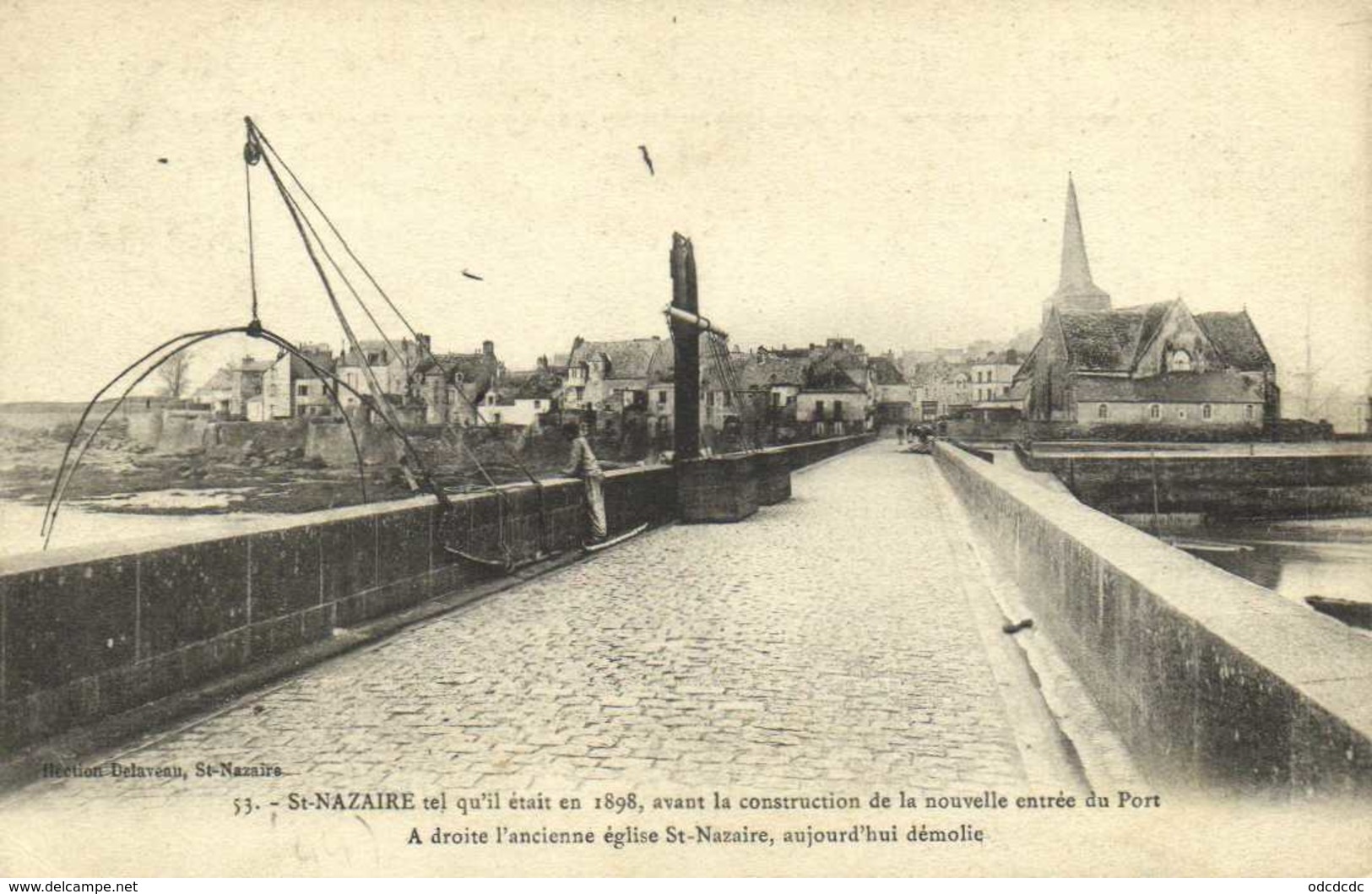 St NAZAIRE  Tel Qu'il était En 1898 Avant La Construction De La Nouvelle Entrée Du Port A Dr L'ancienne Eglise Demoli RV - Saint Nazaire