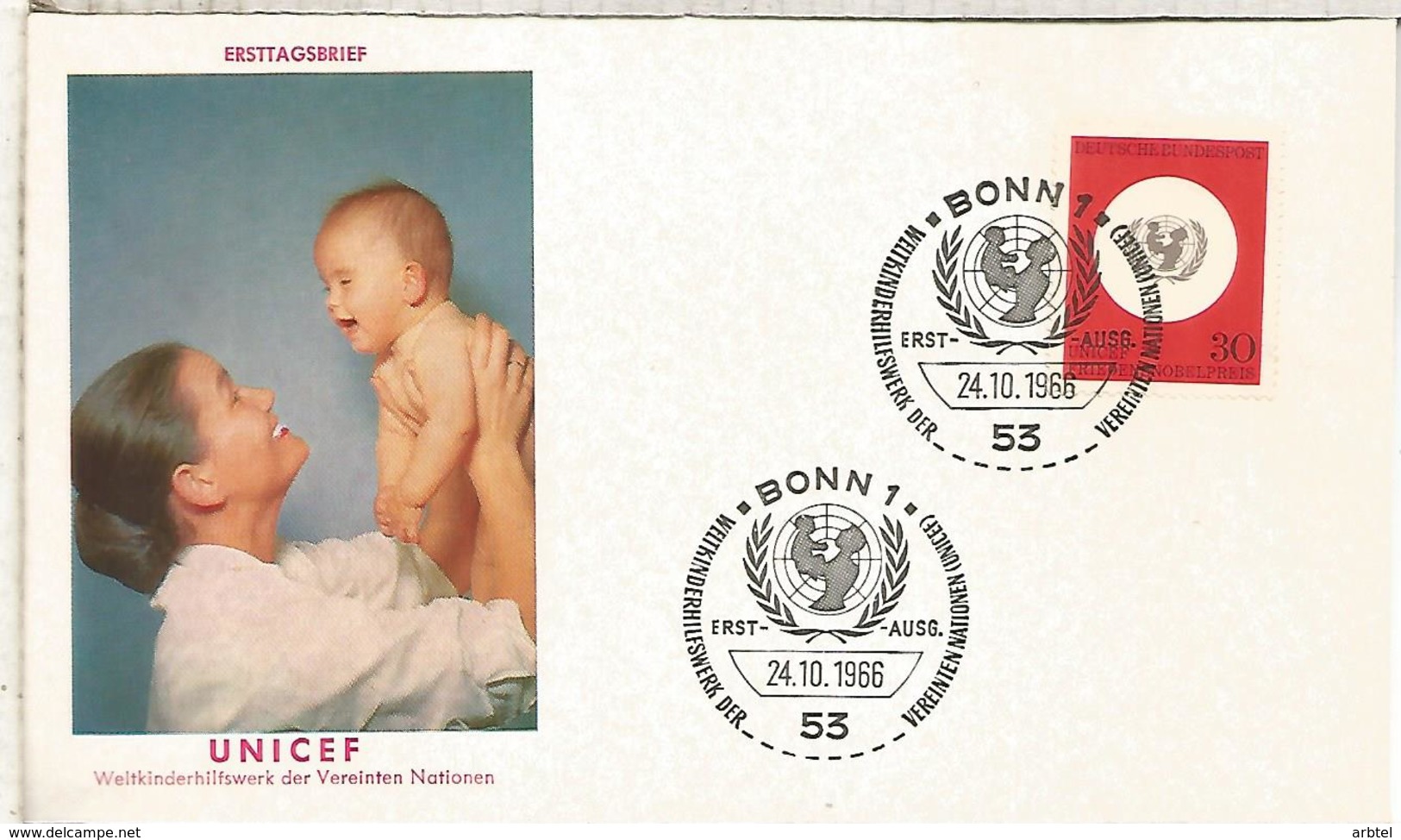 ALEMANIA FDC 1966 UNICEF - UNICEF