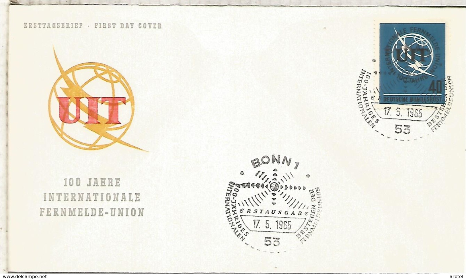 ALEMANIA FDC 1965 TELECOM UIT ITU - Telecom