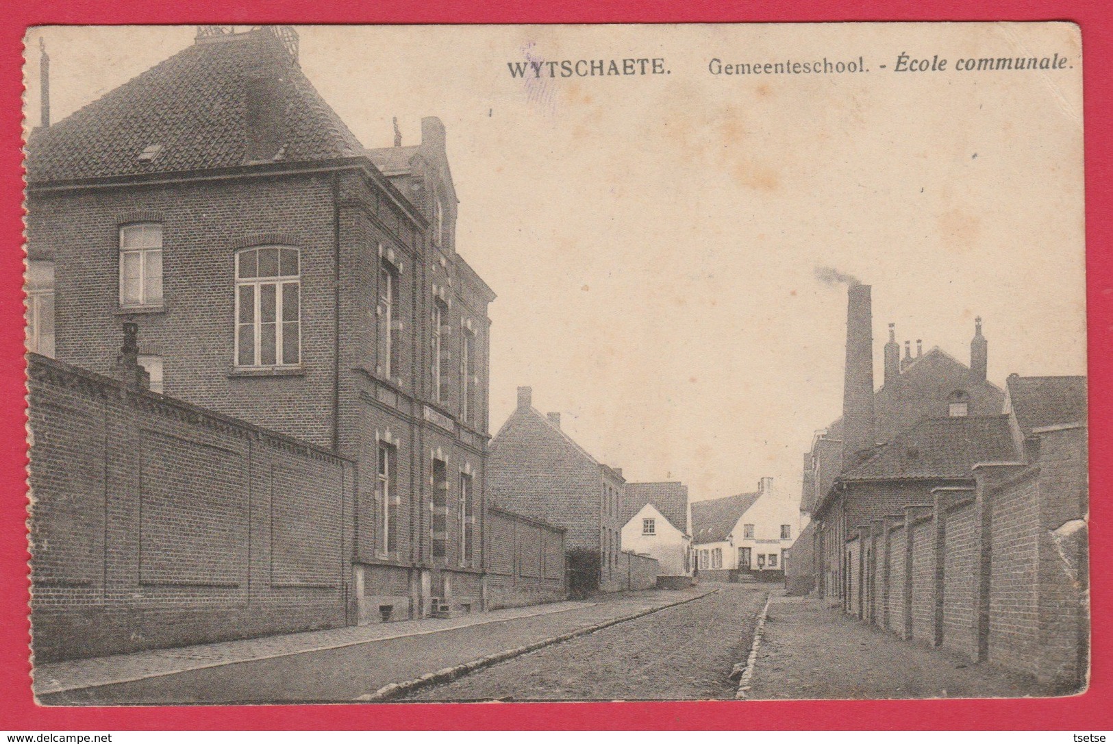 Wijtschate - Gemeenteschool - Feldpost 1915 (verso Zien ) - Heuvelland