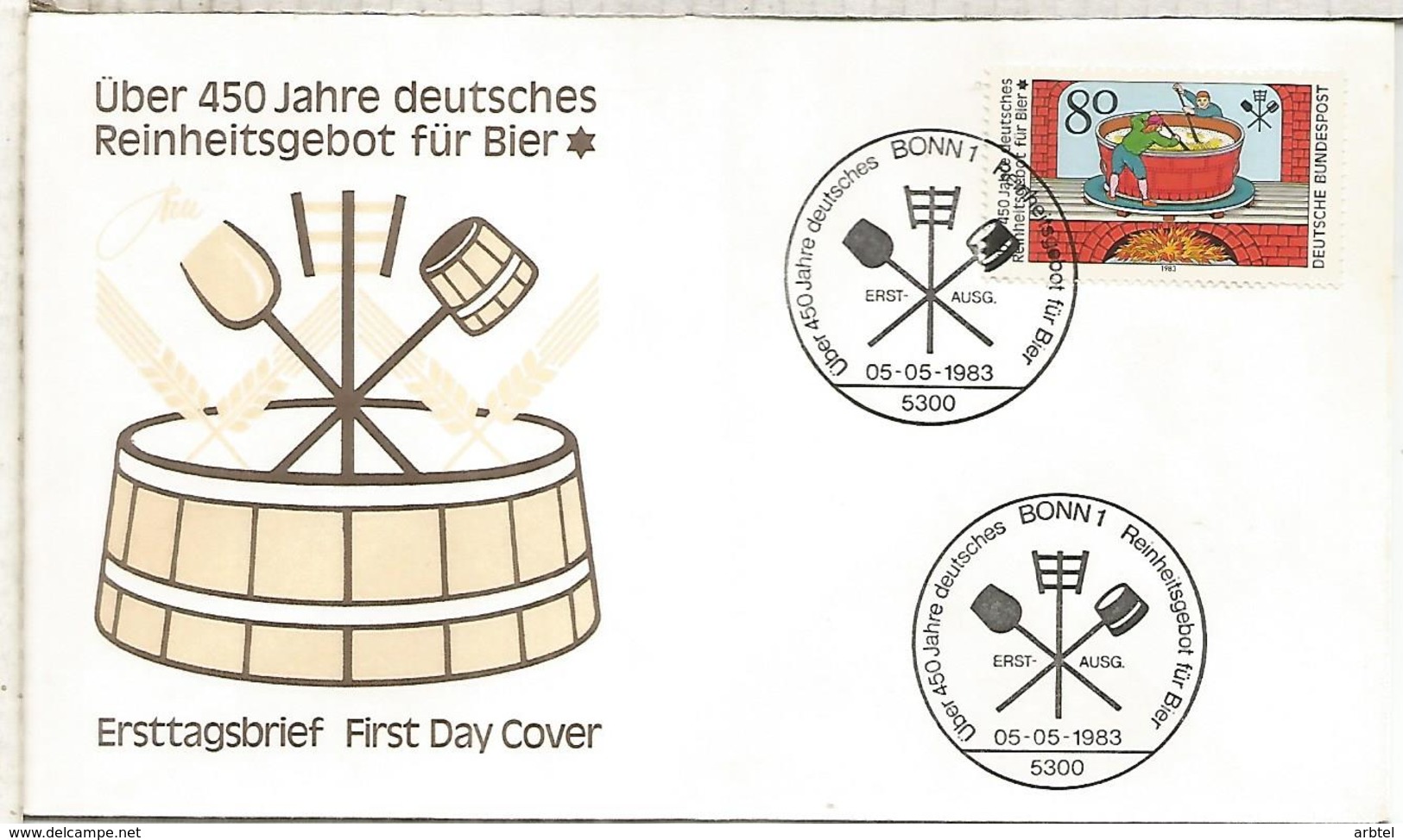ALEMANIA FDC 1983 CERVEZA BEER BIER - Cervezas