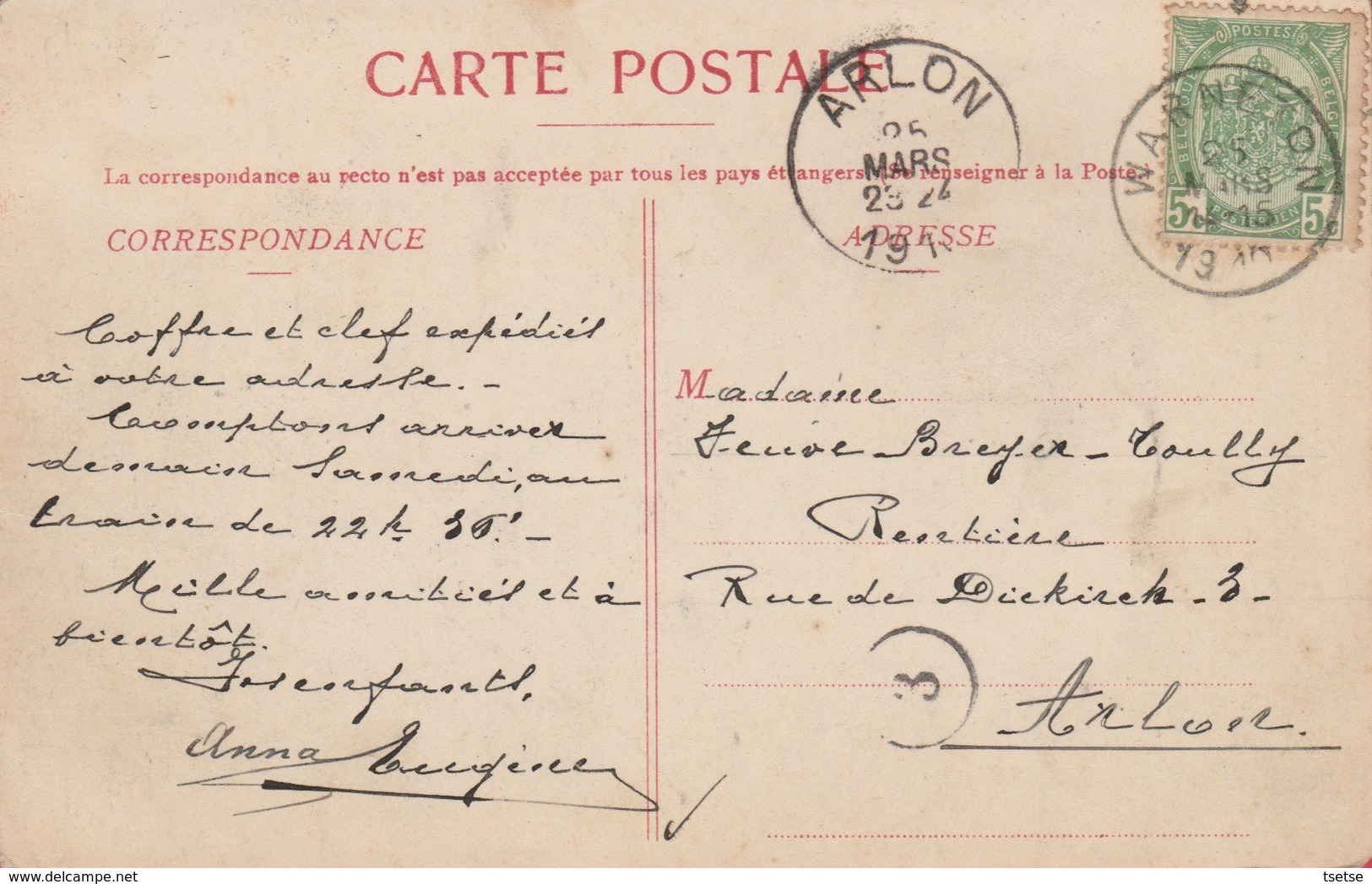 Warneton - Rue D'Ypres ( 1 ) - 1910  ( Voir Verso ) - Komen-Waasten