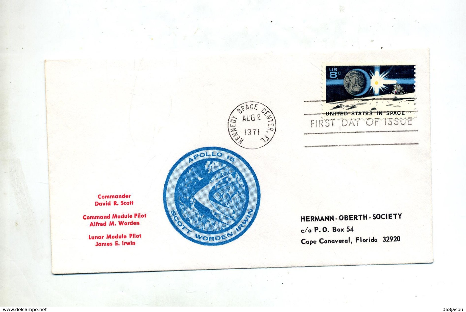 Lettre Fdc Kennedy Apollo15 - USA
