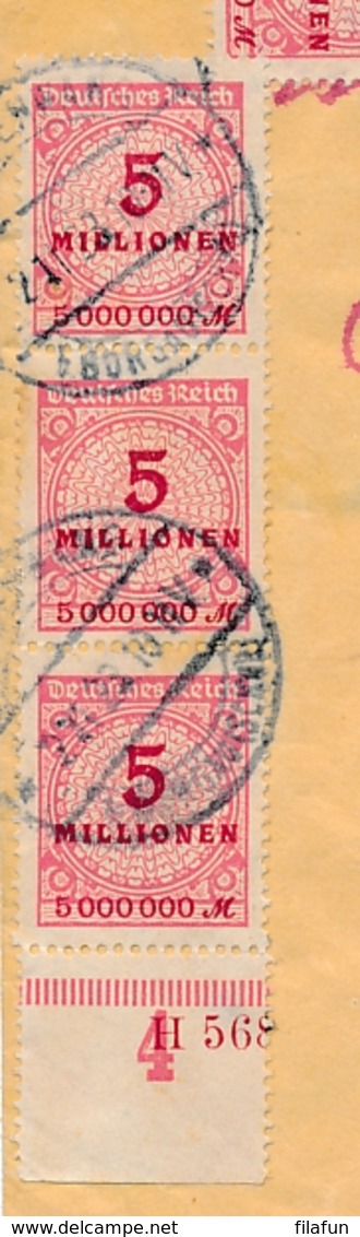 Deutsches Reich - 1923 - 20x 5Mio On Cover From Haldenwang To Augsburg - Briefe U. Dokumente