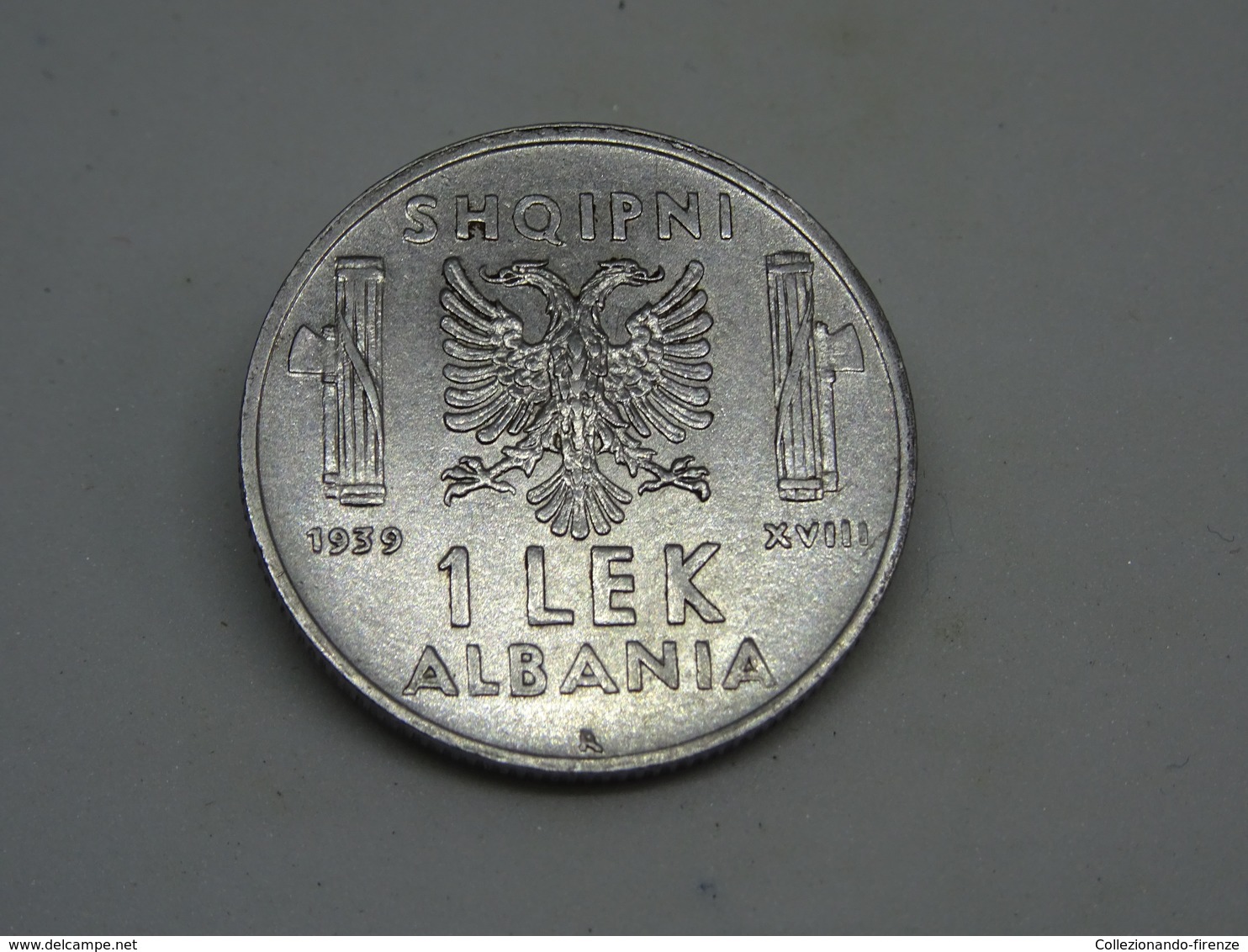 Moneta Albania 1 Lek 1939 Shqipni - Vittorio Emanuele III - Albania