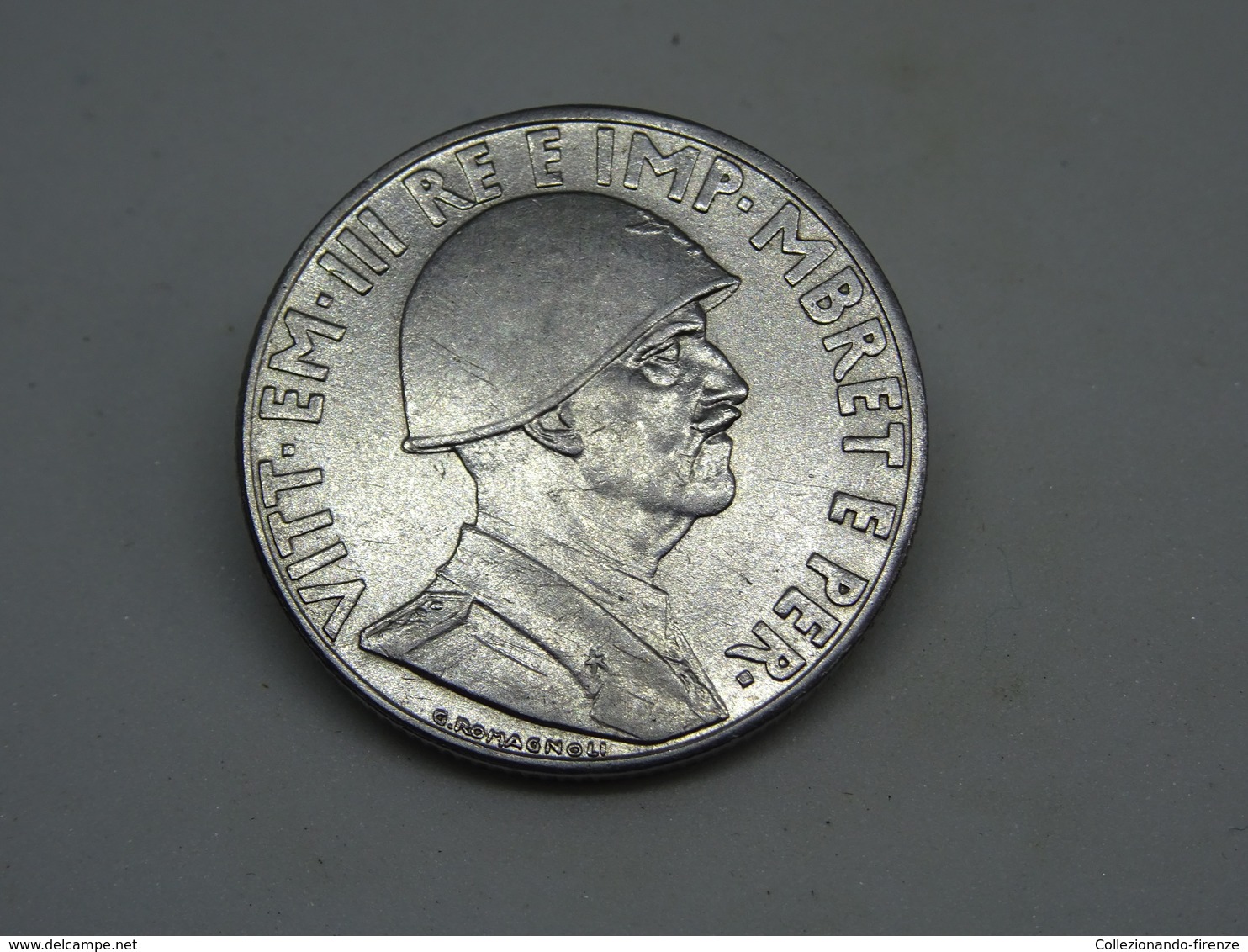 Moneta Albania 1 Lek 1939 Shqipni - Vittorio Emanuele III - Albanië