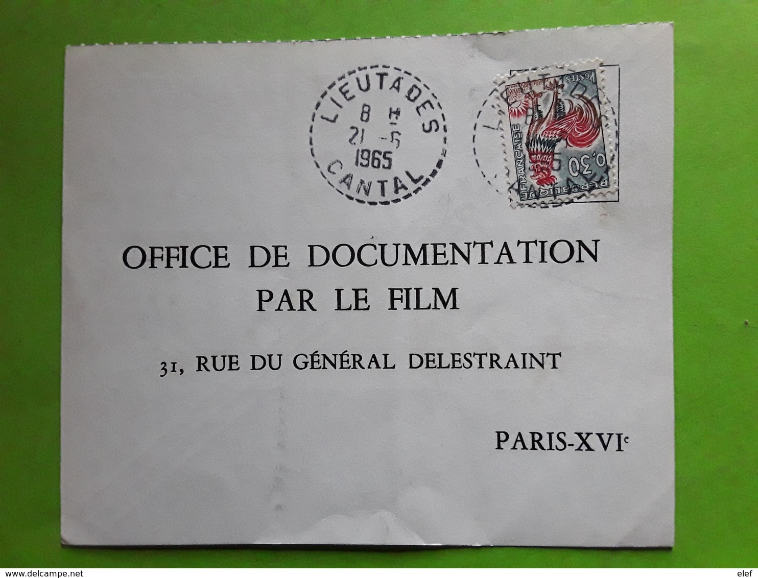 Lettre Papillon Cachet Tirete LIEUTADES ,Cantal Coq Decaris 1331 A,Documentation Ecole Film Protection Nature - 1961-....