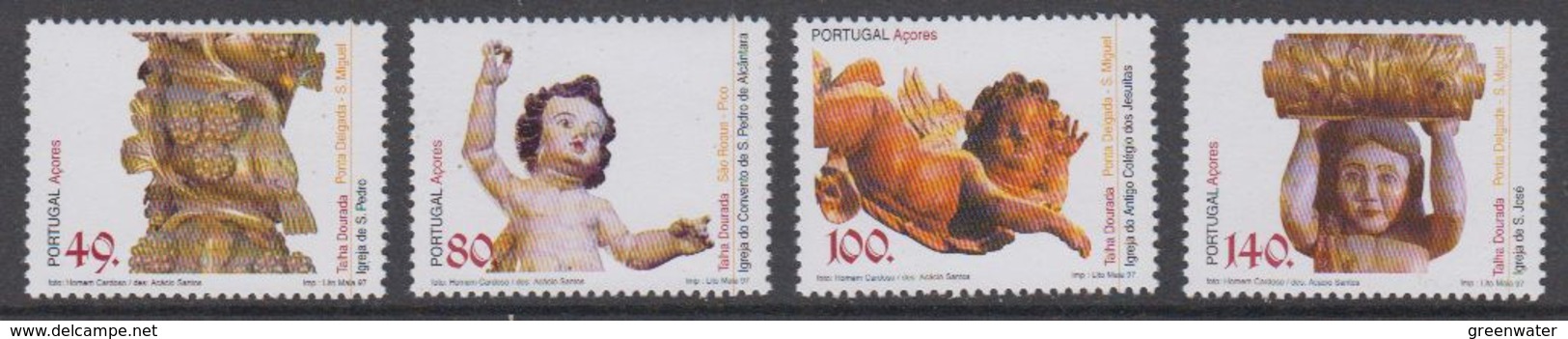 Azores 1997 Wood Sculptures 4v ** Mnh (44327) - Azoren