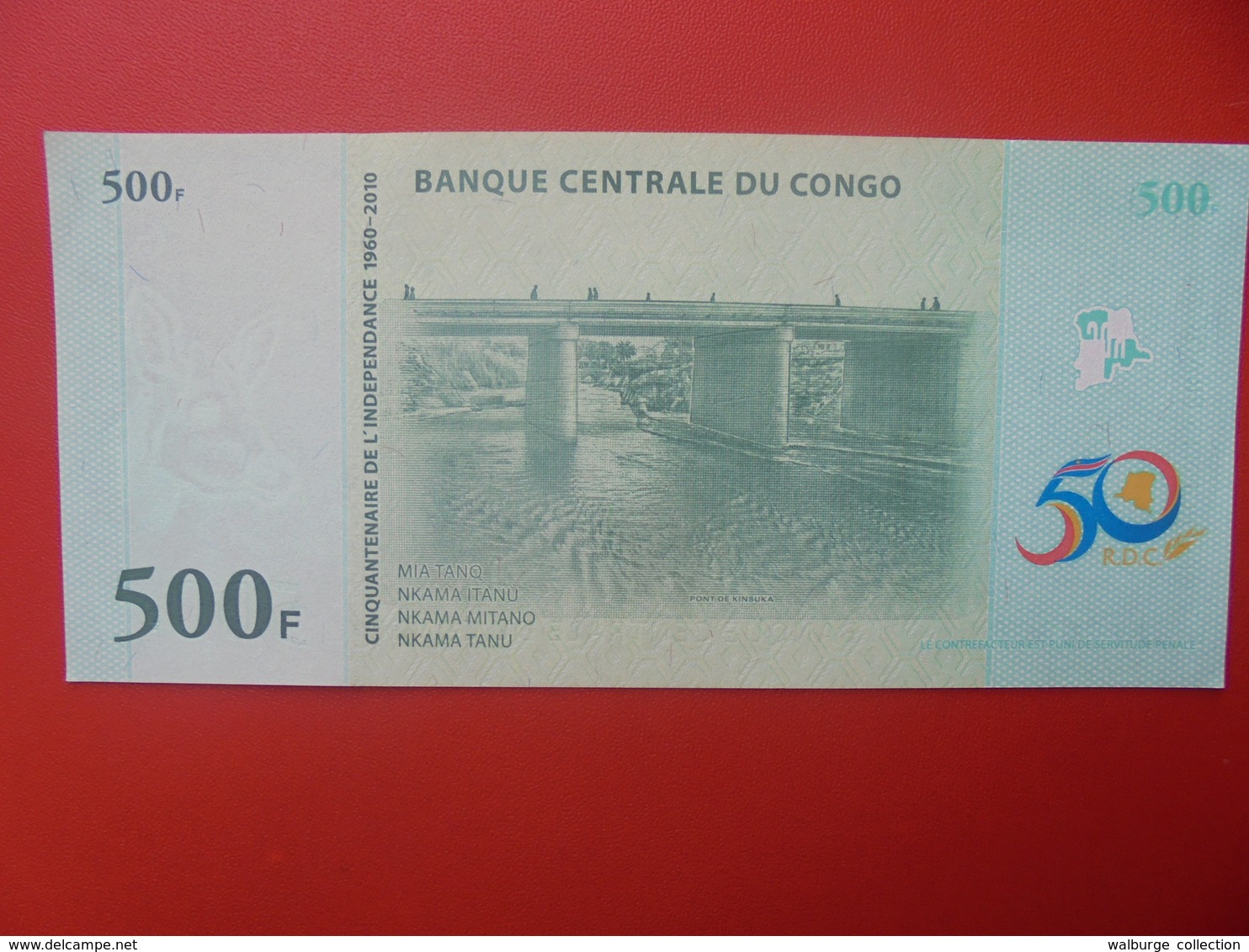 CONGO 500 FRANCS 2010 PEU CIRCULER (B.6) - Demokratische Republik Kongo & Zaire