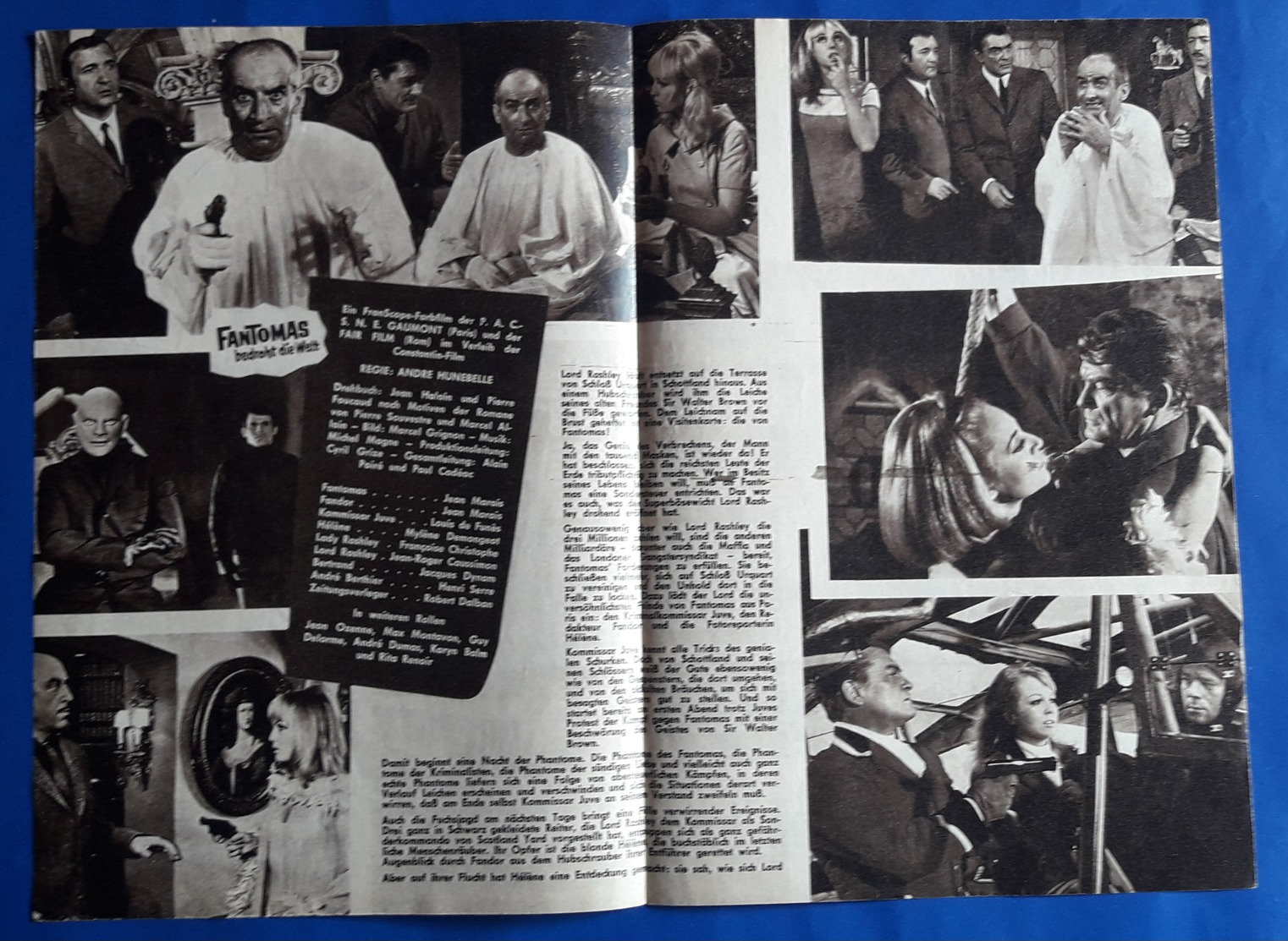 LOUIS DE FUNES / JEAN MARAIS Im Film "FANTOMAS Bedroht Die Welt" # NFP-Filmprogramm Von 1967 # [19-778] - Zeitschriften