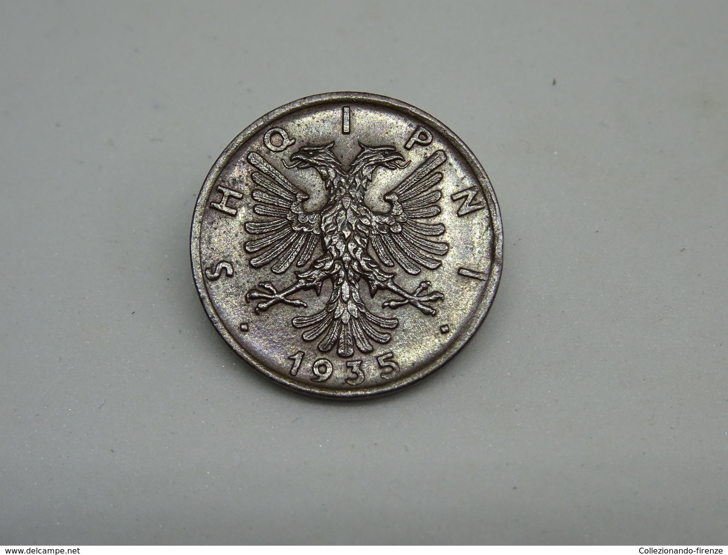 Moneta Albania 1 Qindar 1935 Shqipni - Albania