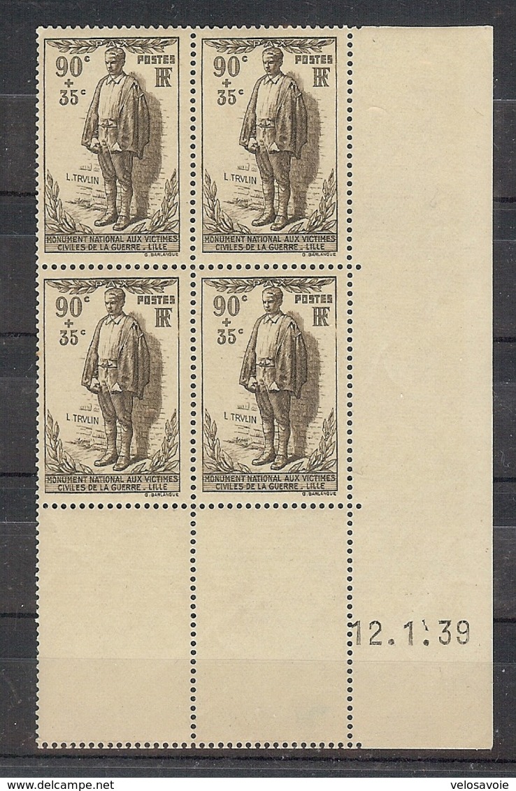 N° 420 COIN DATE DU 12/01/39 ** - 1930-1939
