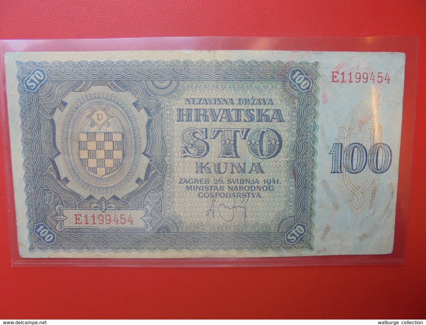 CROATIE 100 KUNA 1941 CIRCULER (B.6) - Croatie