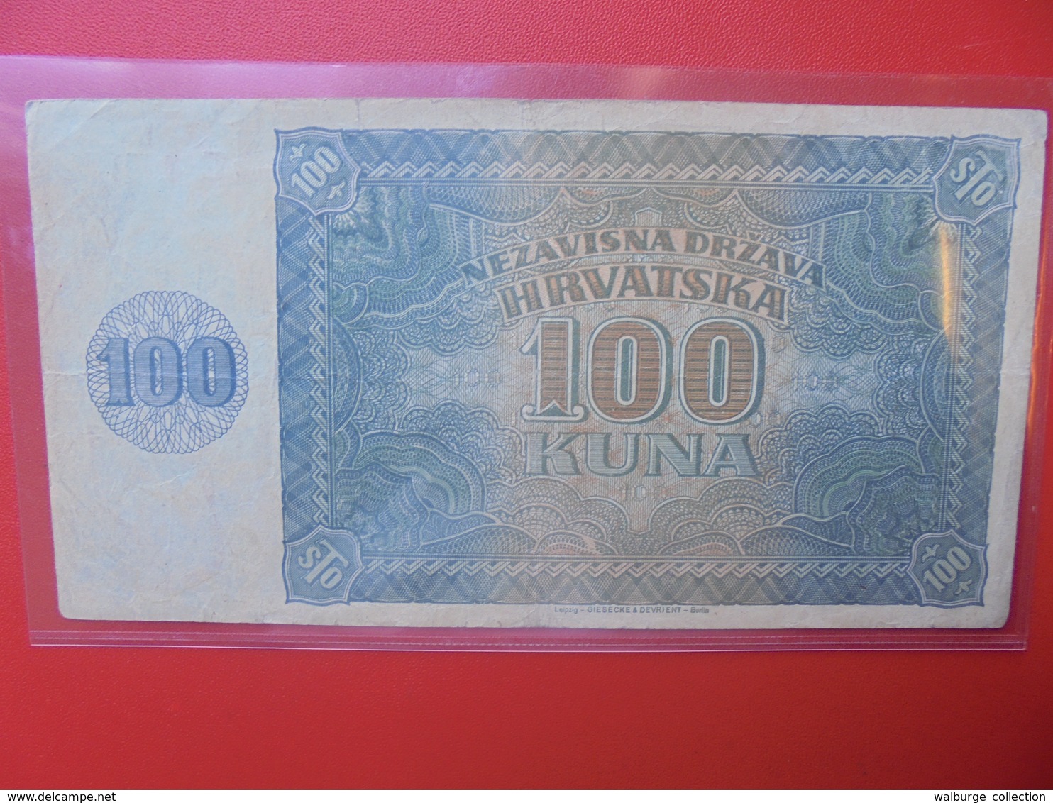 CROATIE 100 KUNA 1941 CIRCULER (B.6) - Croatie