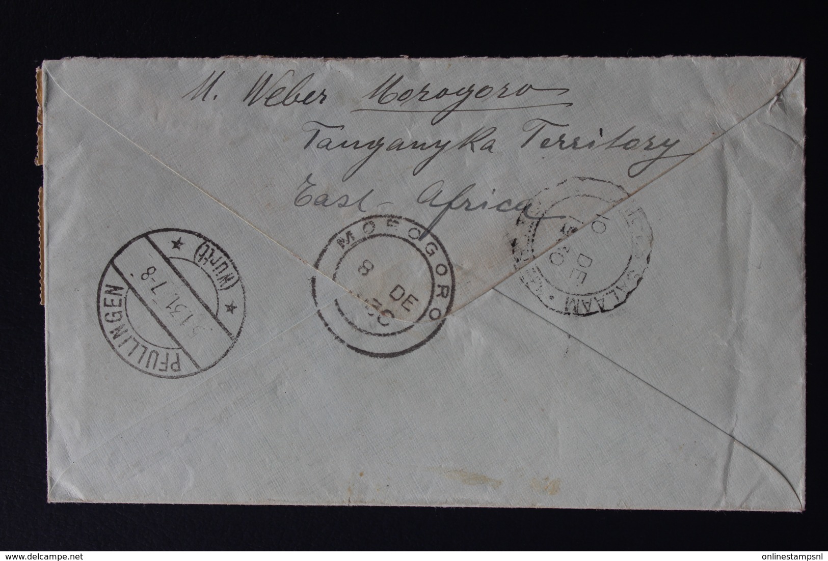 BRITISH MANDATED TERRITORY TANGANYIKA: REGISTERED COVER MOROGORO TO GERMANY 1930 - Tanganyika (...-1932)