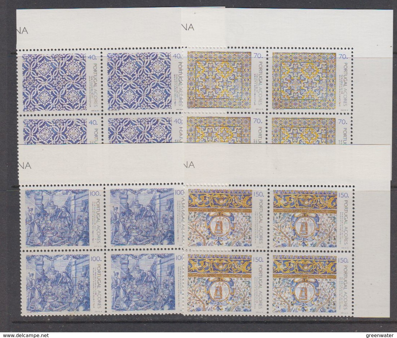 Azores 1994 Azulejo 4v Bl Of 4  ** Mnh (44329A) - Azoren