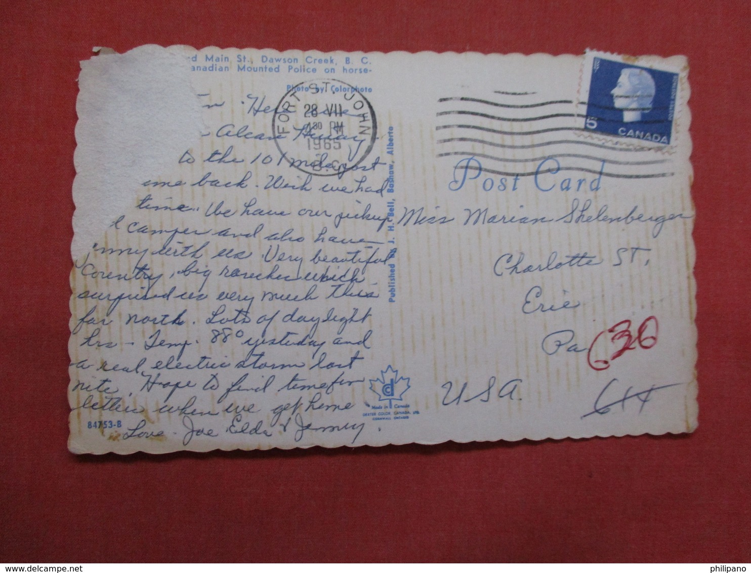 British Columbia  Dawson Creek-- Main Street-- As Is Paper Peel On Back Side    Ref    3568 - Other & Unclassified