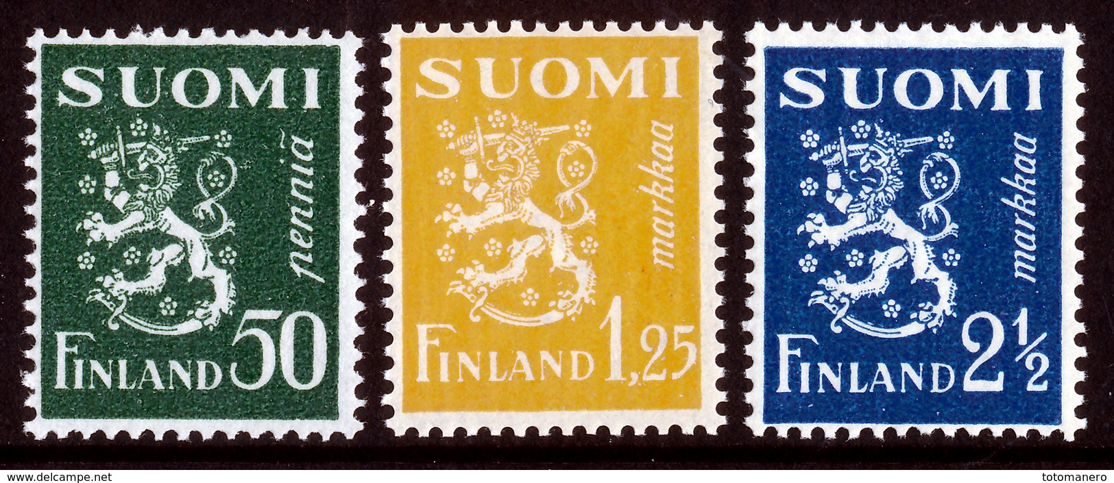 FINLAND 1932 Definitive Lions, MI 176, 177, 180**MNH - Nuovi