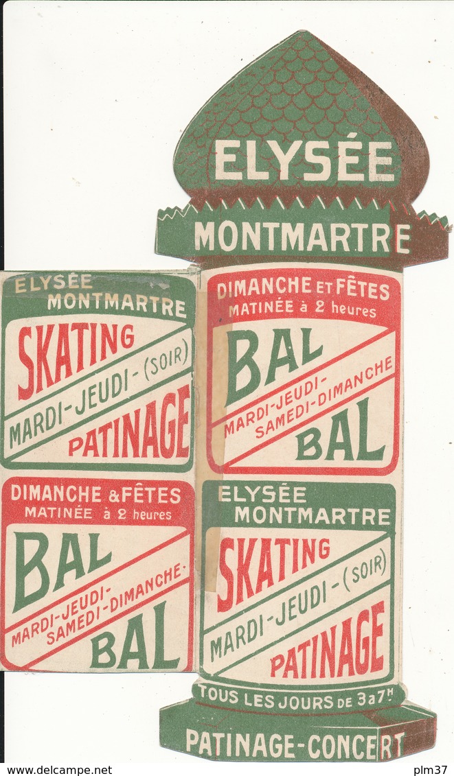 PARIS -  Elysée Montmartre -  Bal,  Patinage - Programmes