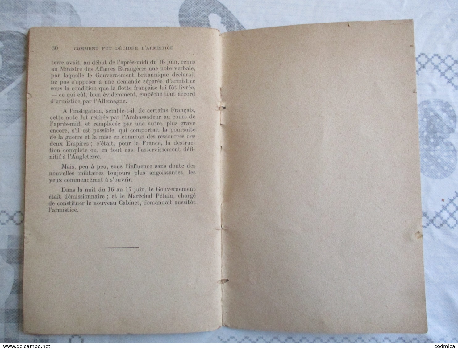 POURQUOI ET COMMENT FUT DECIDEE LA DEMANDE D'ARMISTICE (10-17 JUIN 1940) PAR CHARLES REIBEL SENATEUR ANCIEN MINISTRE - Français