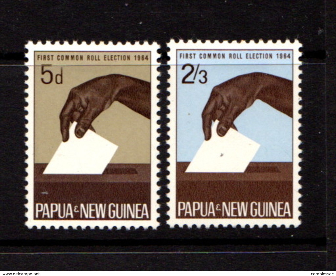 PAPUA  NEW  GUINEA    1964    Common  Roll  Elections    Set  Of  2        MH - Papua Nuova Guinea