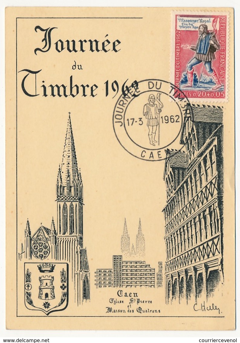 FRANCE => Carte Locale "Journée Du Timbre" 1962 - Messager Royal - CAEN - Giornata Del Francobollo