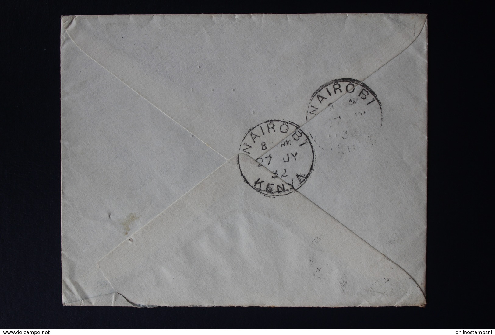 KENYA & UGANDA : AIRMAIL COVER NAKURU TO LONDON 26-7-1932 SG 78 + 83 - Kenya & Uganda