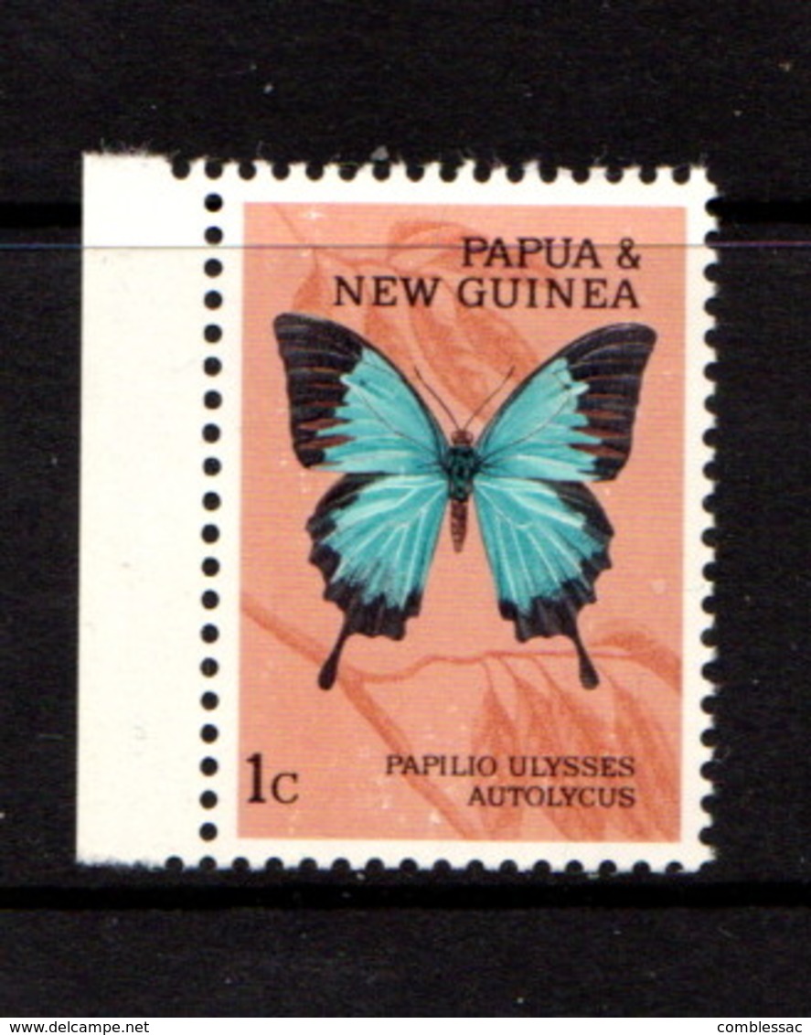 PAPUA  NEW  GUINEA    1966    Butterflies    1c  Papilio  Ulysses    MNH - Papua New Guinea