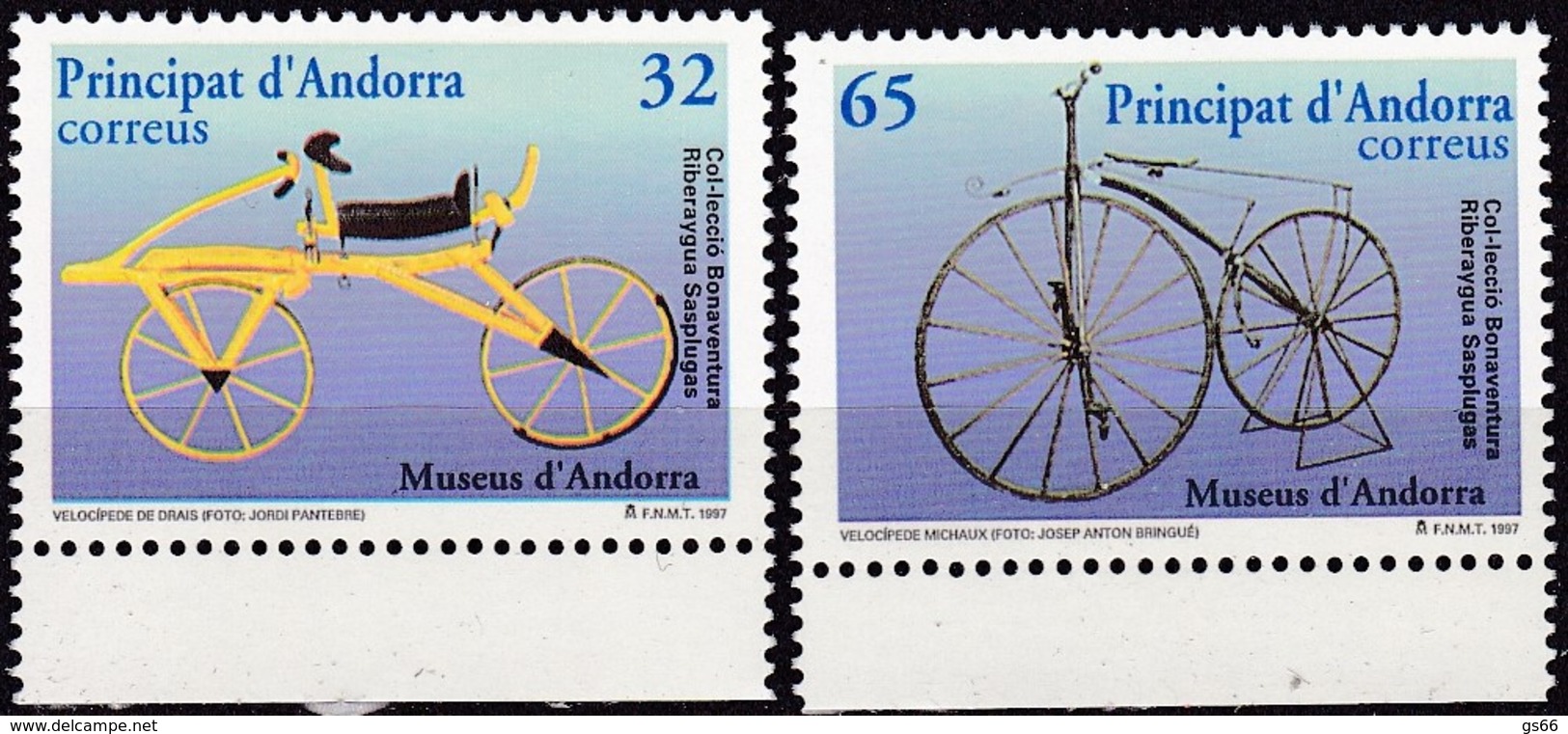 Andorra, Sp., 1997, 251/52, Historische Fahrräder.  MNH **, - Ungebraucht